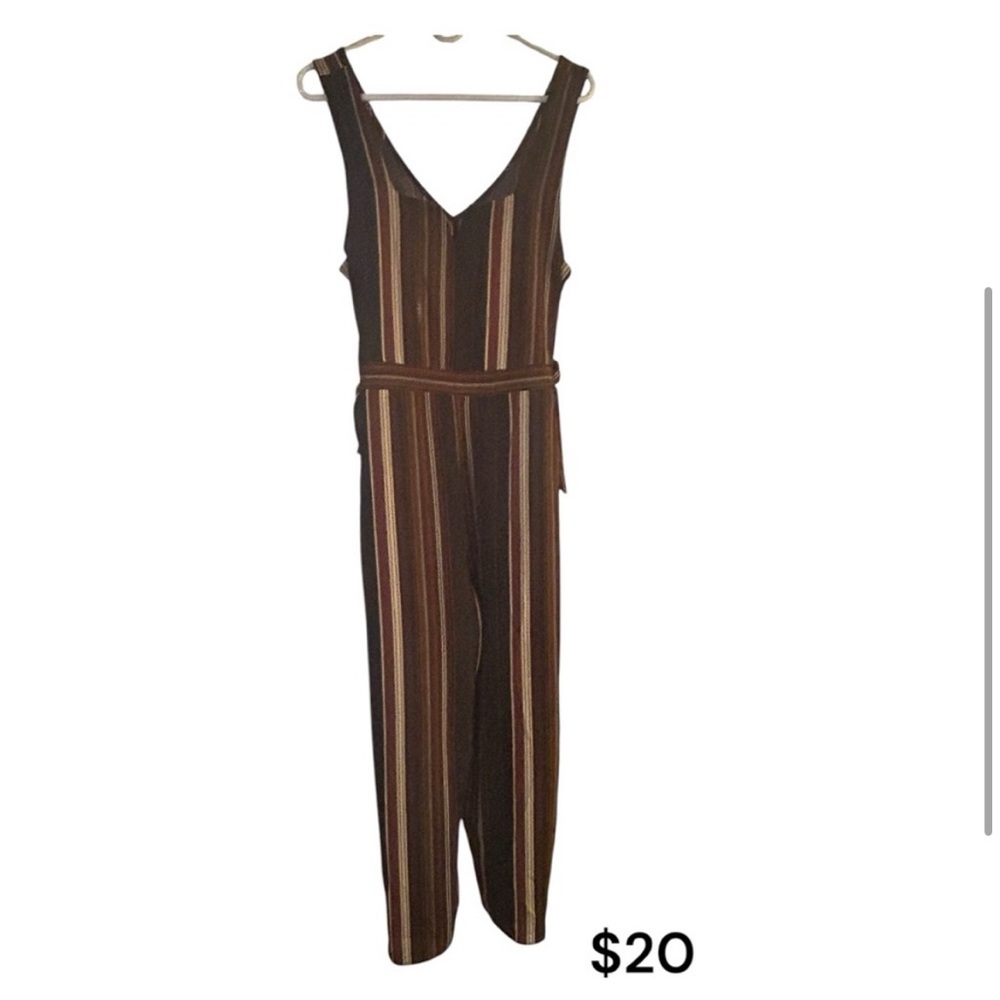 Striped Brown Jumpsuit